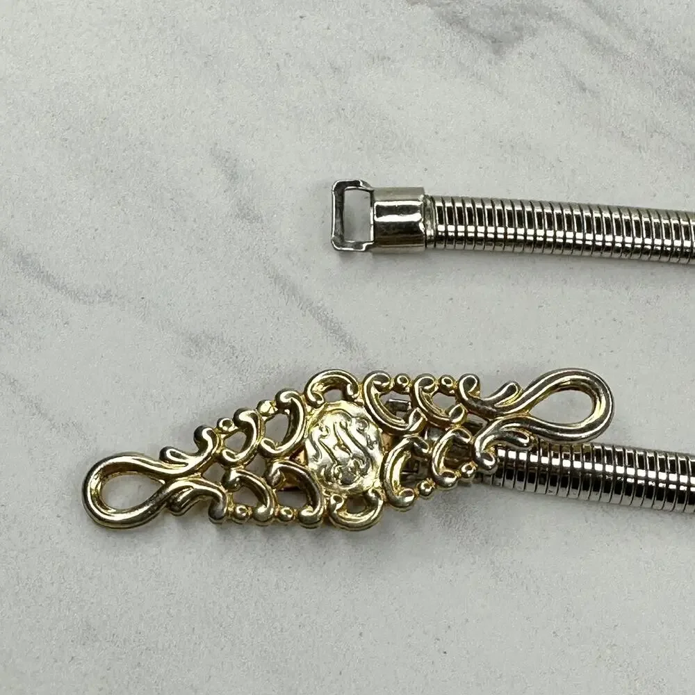 Vintage Gold Tone Coil Stretch Cinch Belt Small (S) ✨